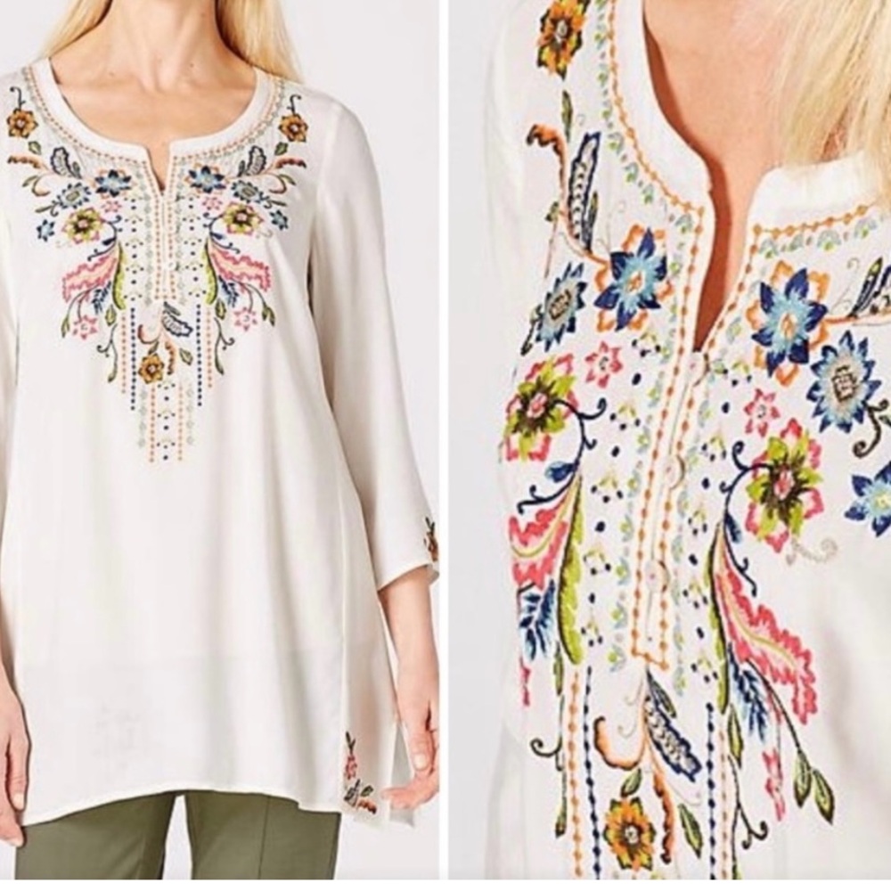 J Jill Embroidered Tunic - Size Small